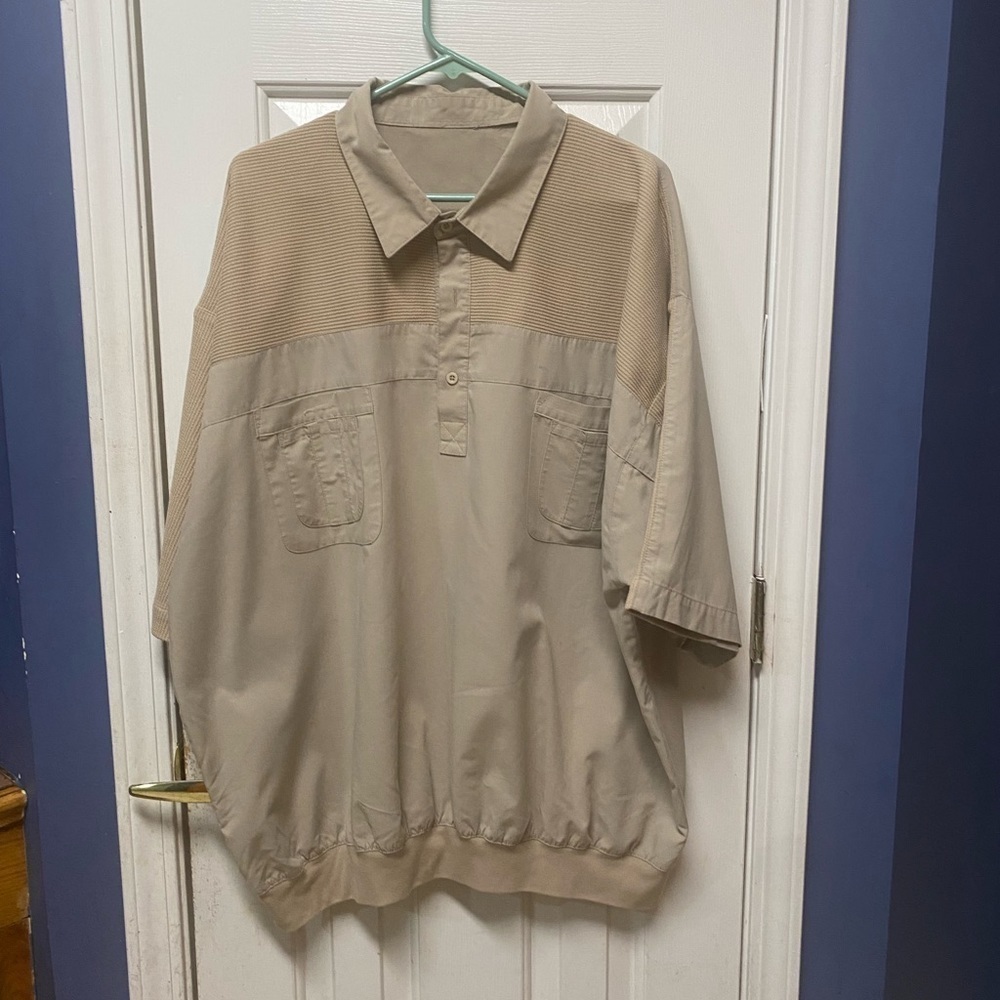 Vintage CLASSICS Polo Shirt Mens 4X  Beige Banded Hem Golf shirt